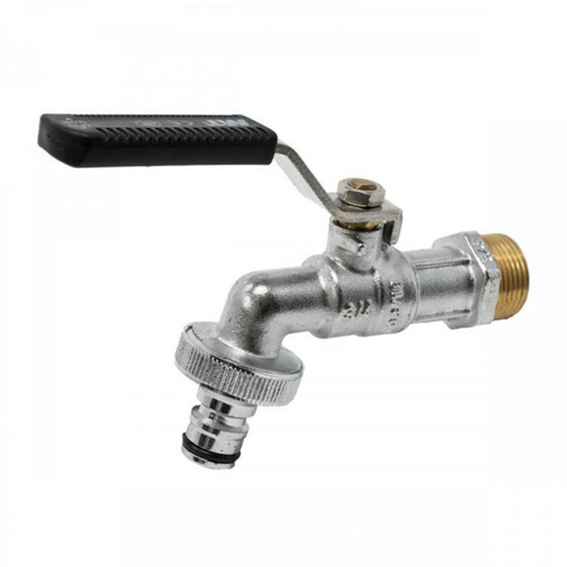 GRIFO CURVO CONEX.RAP. 1/2-3/4" MAN.INOX