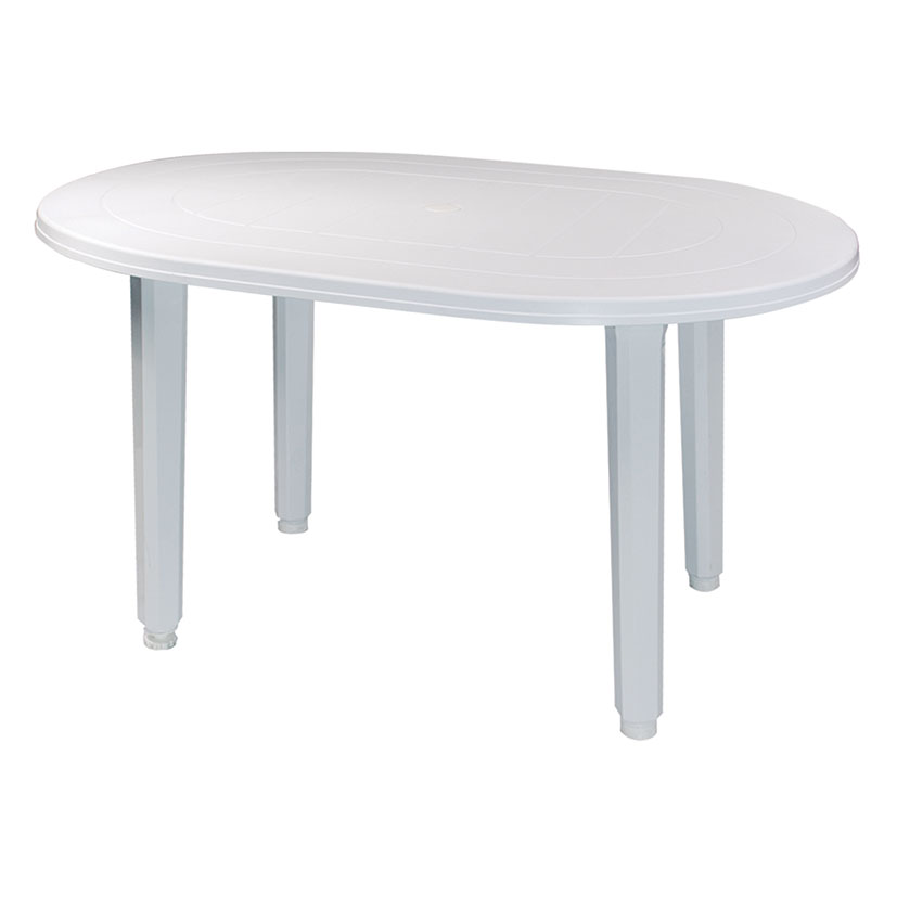 Mesa de resina Alya Oval blanca