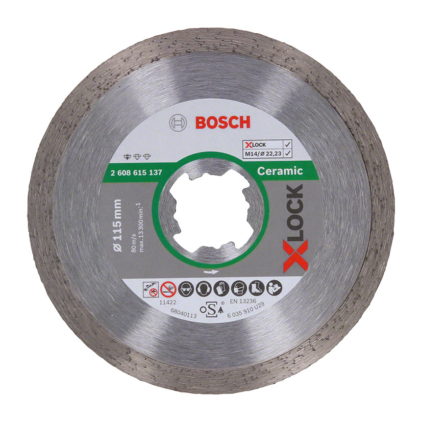 Disco de diamante BOSCH 115x1,6mm Xlock Standard Ceramic