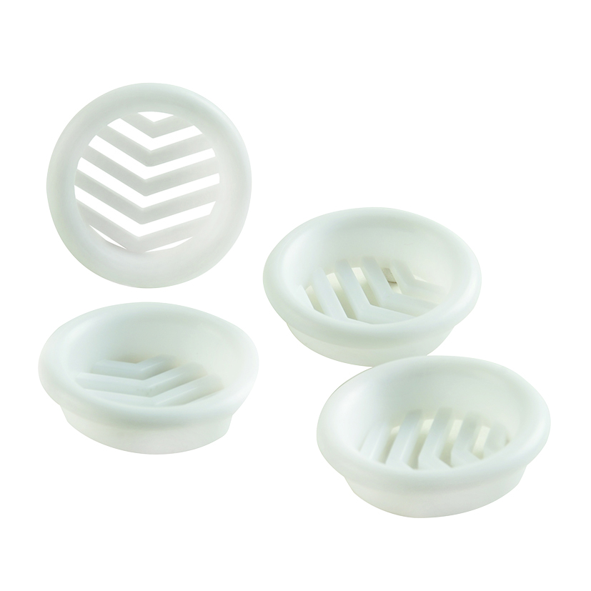 KIT 4 REJILLAS EMPOTRAR 4CM ABS BLANCO