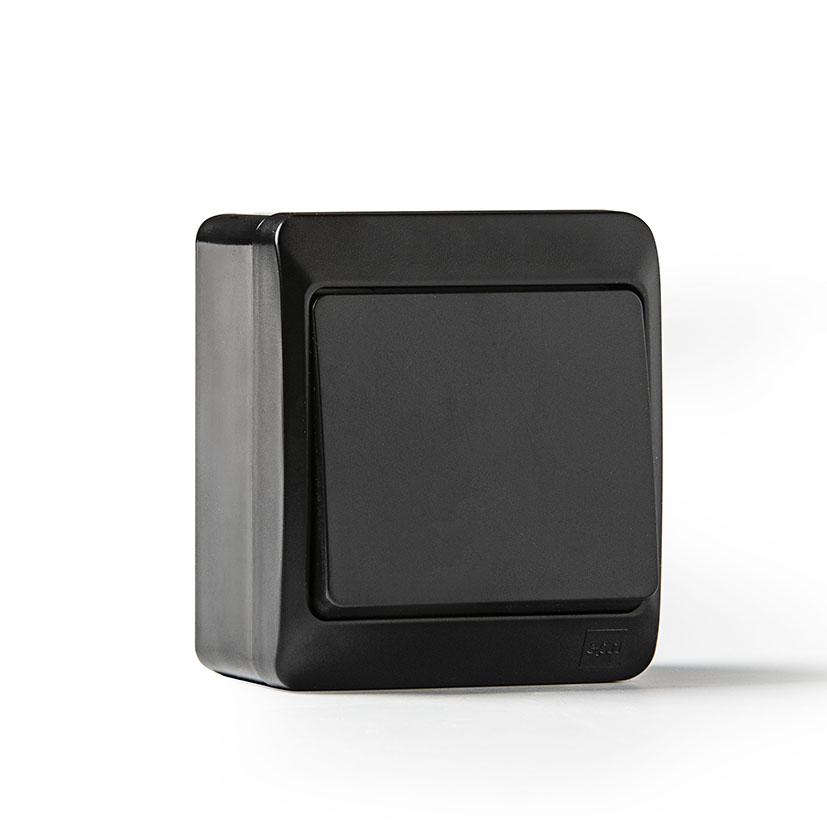 CONMUTADOR ESTANCO 10A-250V NEGRO