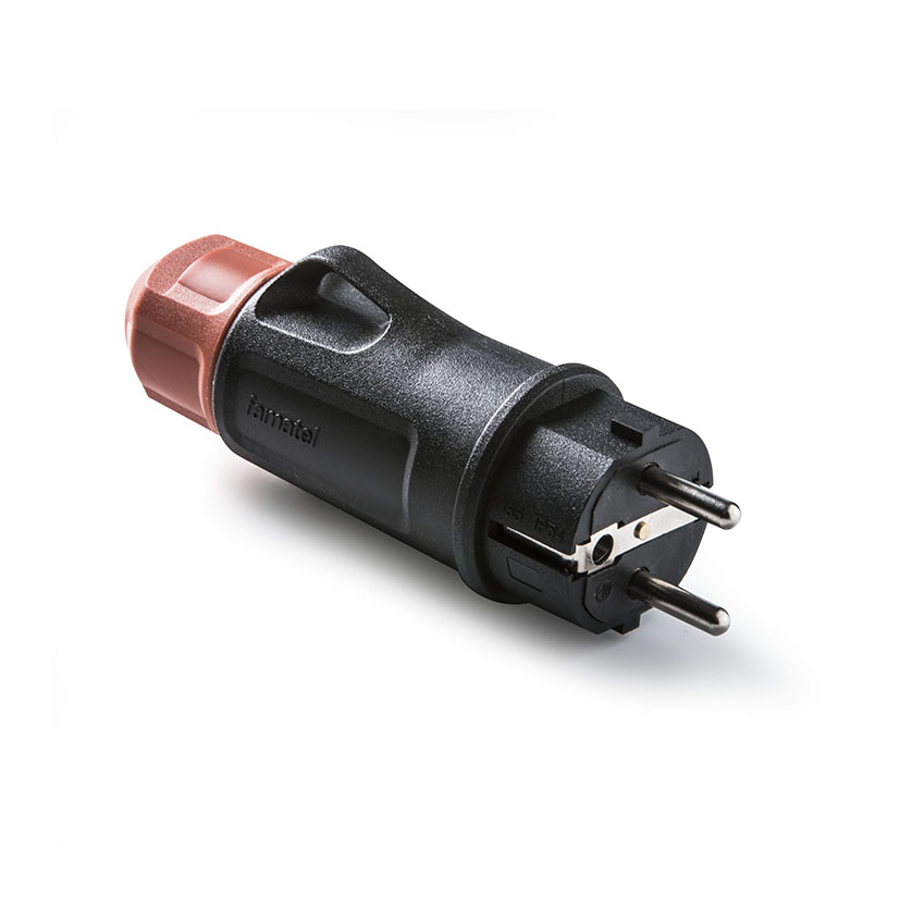 CLAVIJA TT 16A-250V NEGRO CON PRENSAESTO