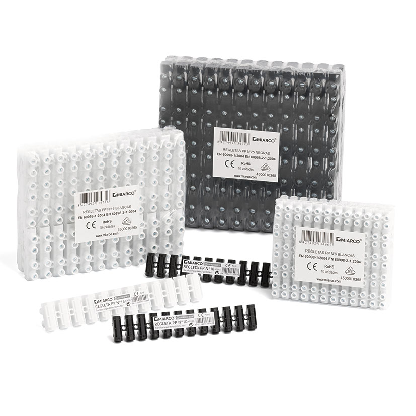 REGLETA CONEXION 10 MM NEGRA 12 ELEMENTO