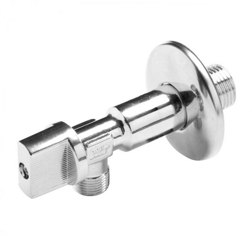 VALVULA ESCU.LARGA C/MANDO METÁL1/2X3/8"