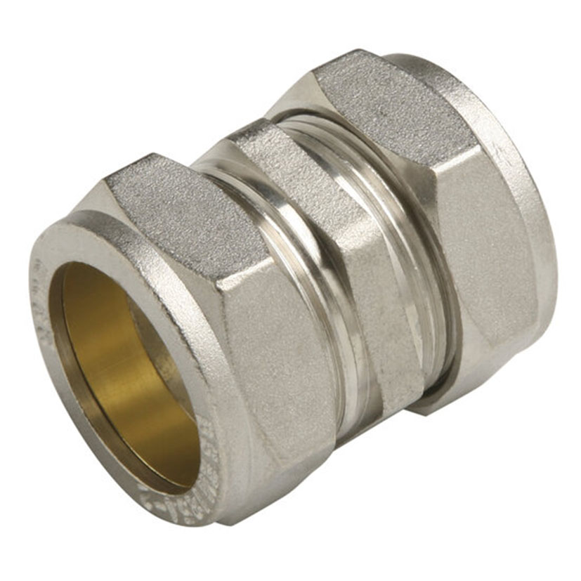 ENLACE DOBLE LATÓN NIQUELADO 15x15