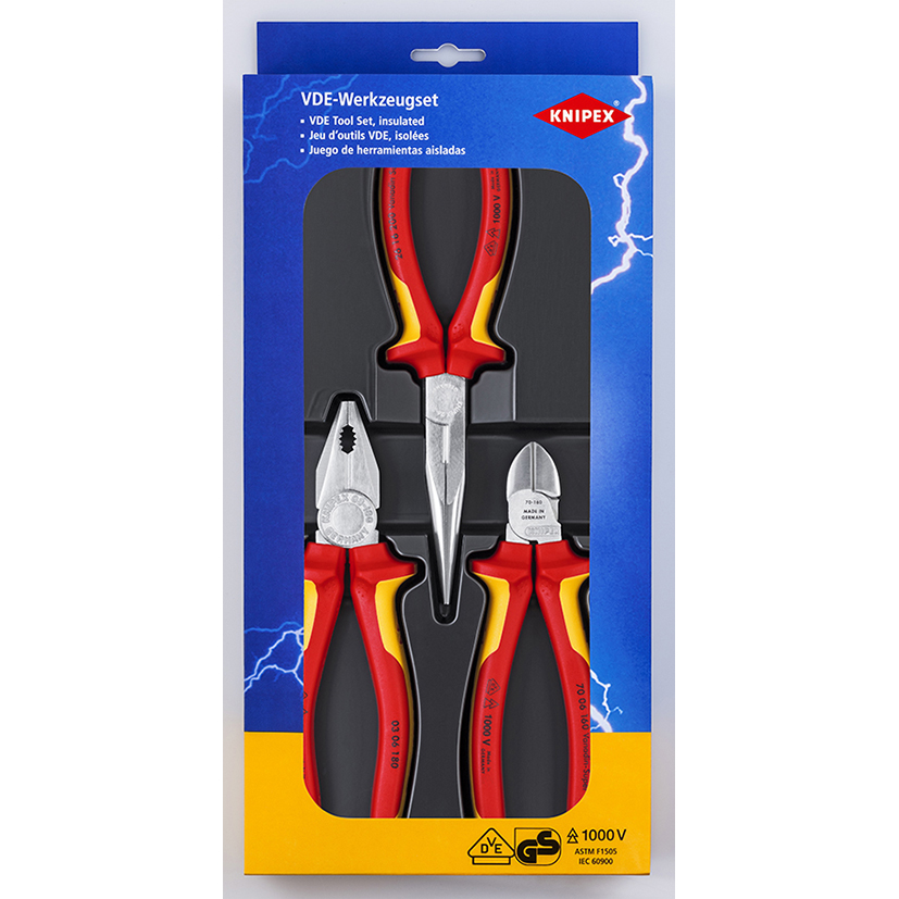 Juego 3 alicates aislados KNIPEX