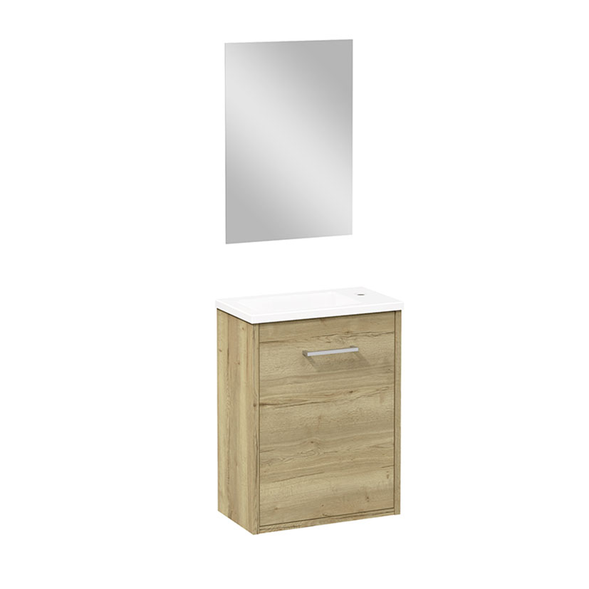 Conjunto lavamanos ALDAY Serie Slim roble claro