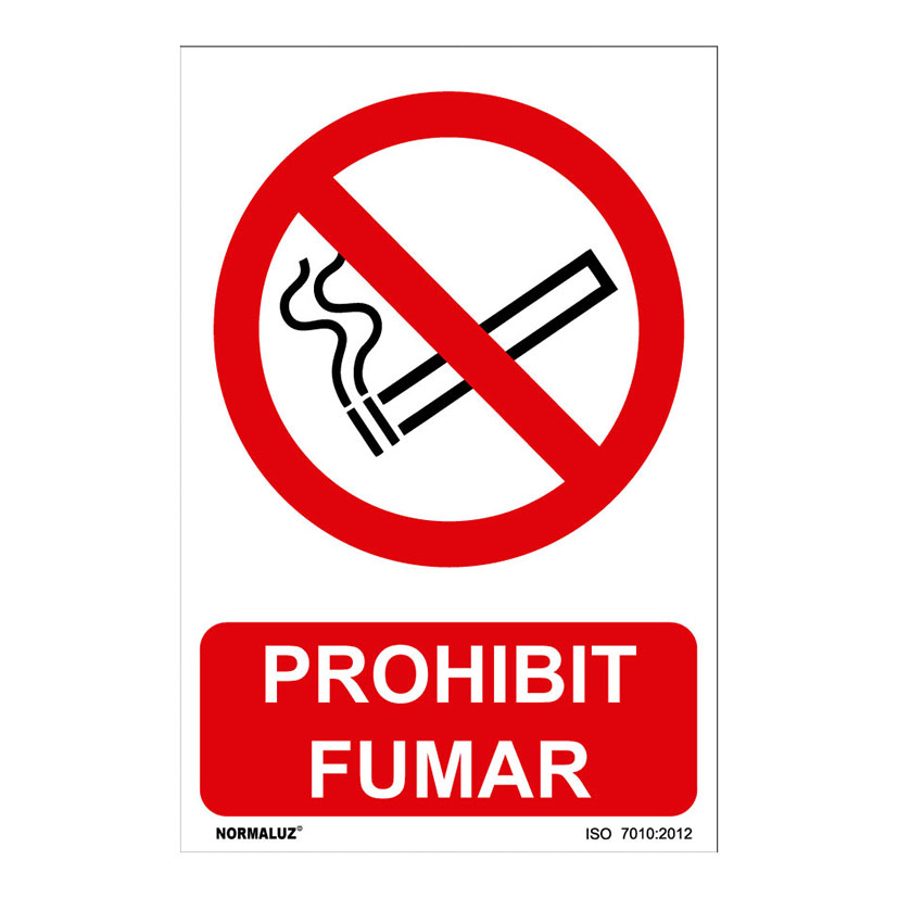 SEÑAL PROHIBIT FUMAR PVC 0,7mm 210X300mm
