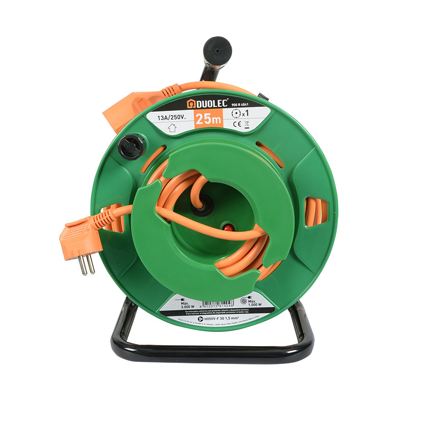 ENROLLACABLE TAMBOR ELECT. NARANJA 25 M