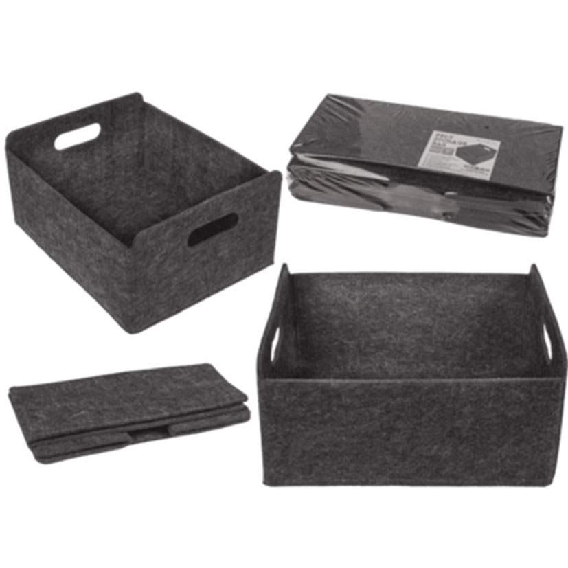 Caja fieltro OOTB gris oscuro 2 unidades