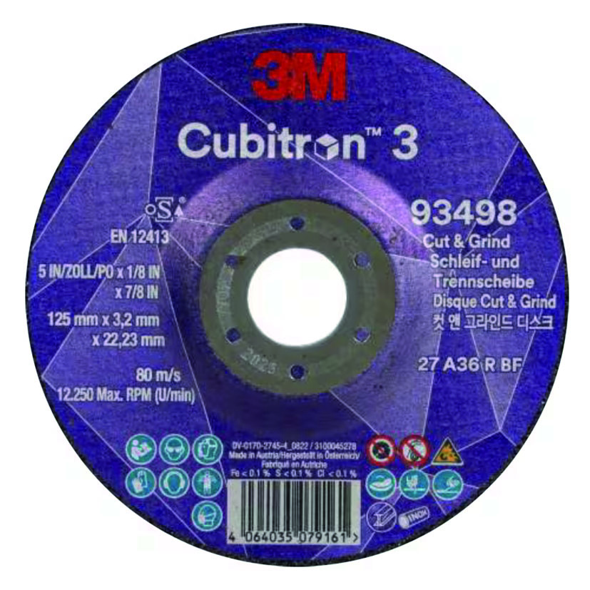 Disco corte y desbaste metal 3M Cubitron III T27