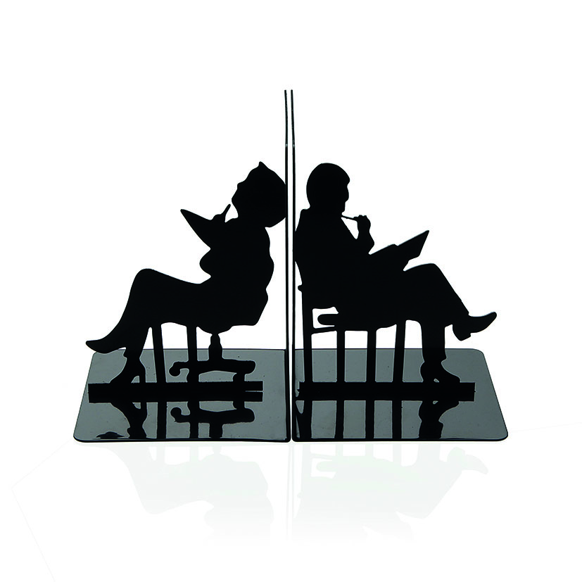 Sujetalibros metálico lectores 10x10xh.14 cm