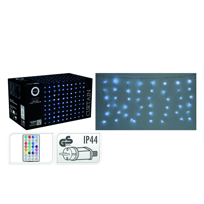 CORTINA 400 LED LUZ BLANCA 2x2M.