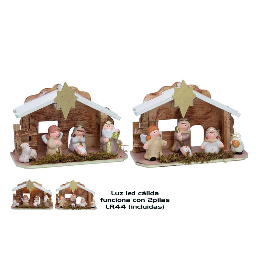 Nacimiento infantil Led blanco 22x15 cm