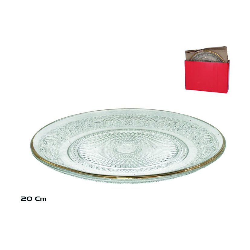 Vajilla cristal Kira con filo dorado