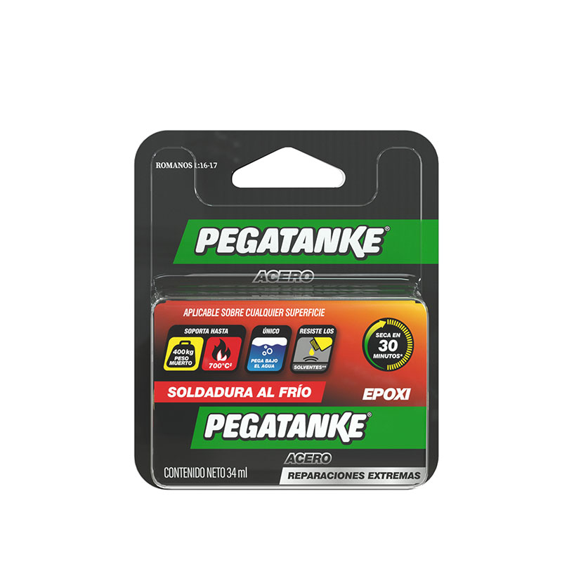 Pegamento epóxito bicomponente acero PEGATANKE Gris 36 ml