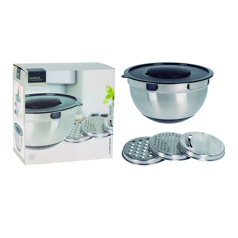 Bol mezclador + 3 ralladores + tapa