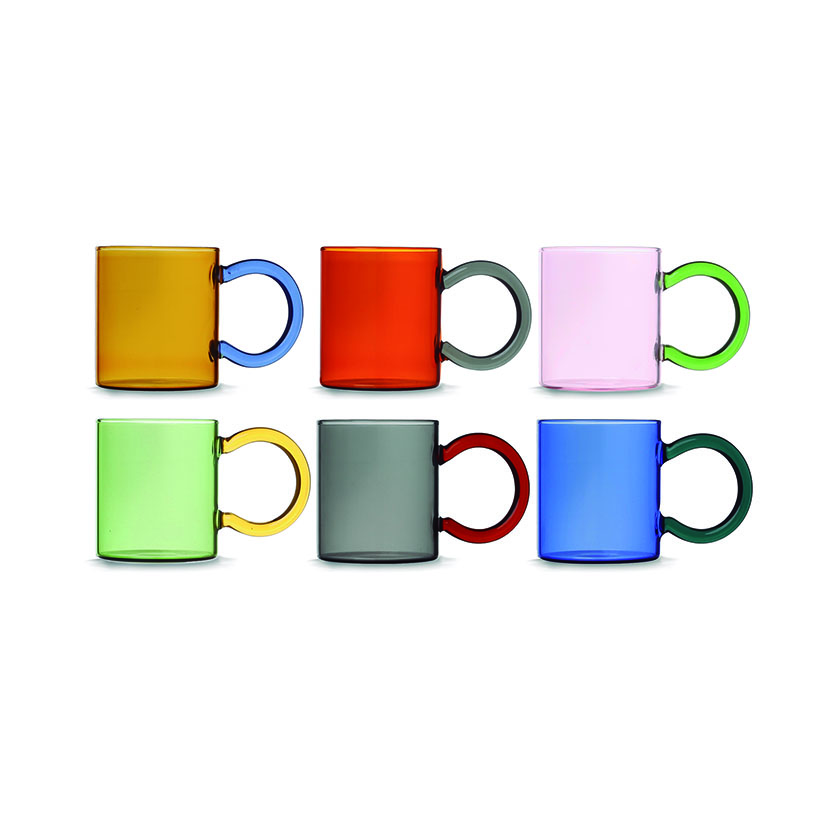 Juego 6 mugs borosilicato Pengo